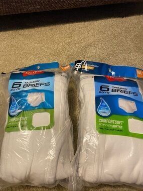 Hanes White Boys' 6-Pack Tagless Briefs (2 Packs)